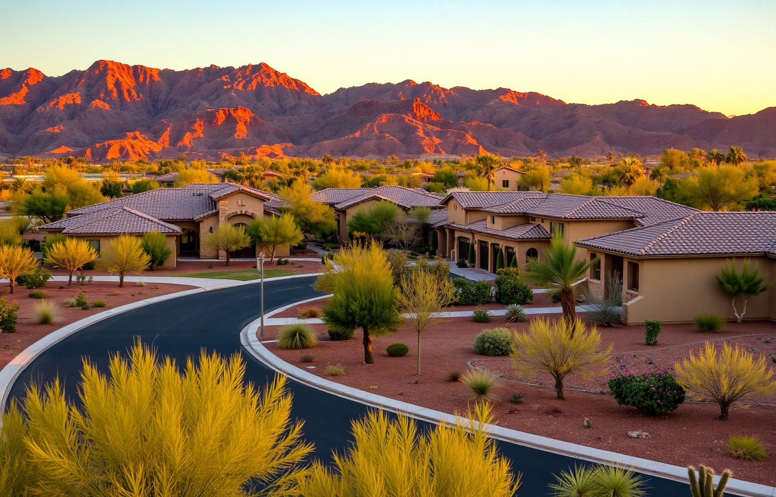 Spanish-revival homes in North Peoria 85383 with desert mountain backdrop